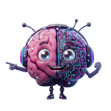 Synap, la mascota de MolGon Systems, señalando hacia el botón de contacto